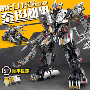 新款大型变形机甲泰坦机器人模型拼装积木儿童益智玩具男孩子礼物