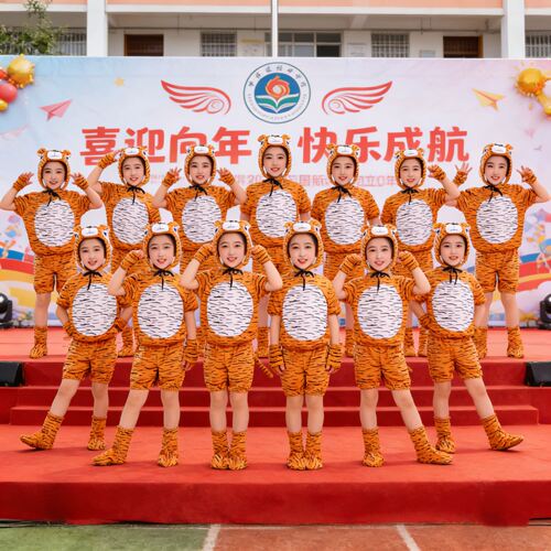 儿童老虎舞台表演服装武松打虎动物服少儿小老虎卡通动物演出服装