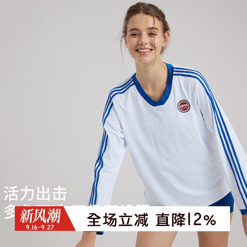 gymna长袖女美式复古运动T恤新品