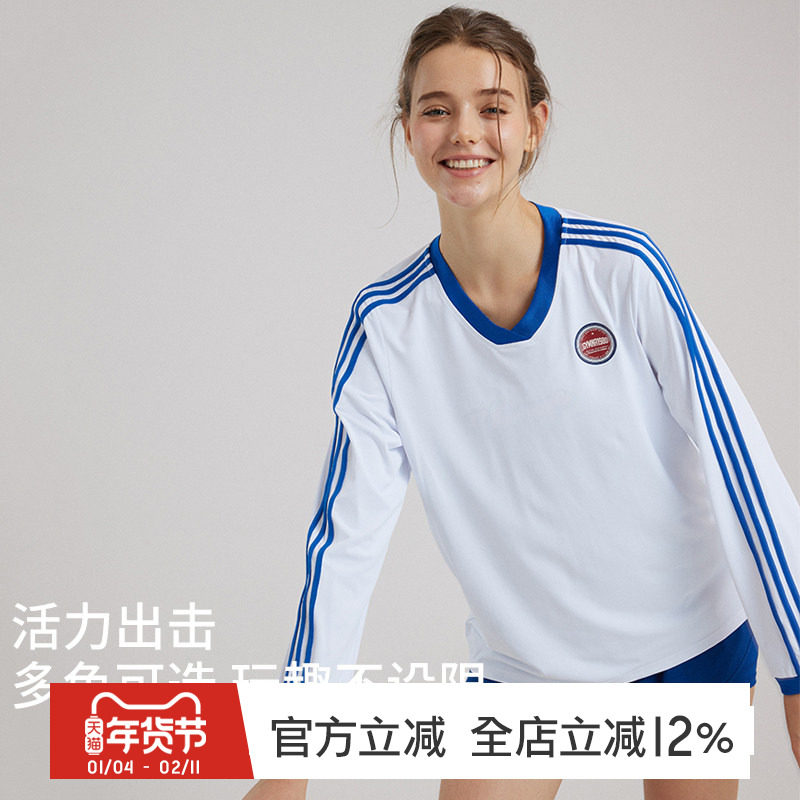 gymna复古学院风运动T恤宽松美式球衣速干休闲条纹上衣训练长袖女,运动服/休闲服装,运动T恤,淘宝优惠券,粉丝福利购,淘宝优惠卷