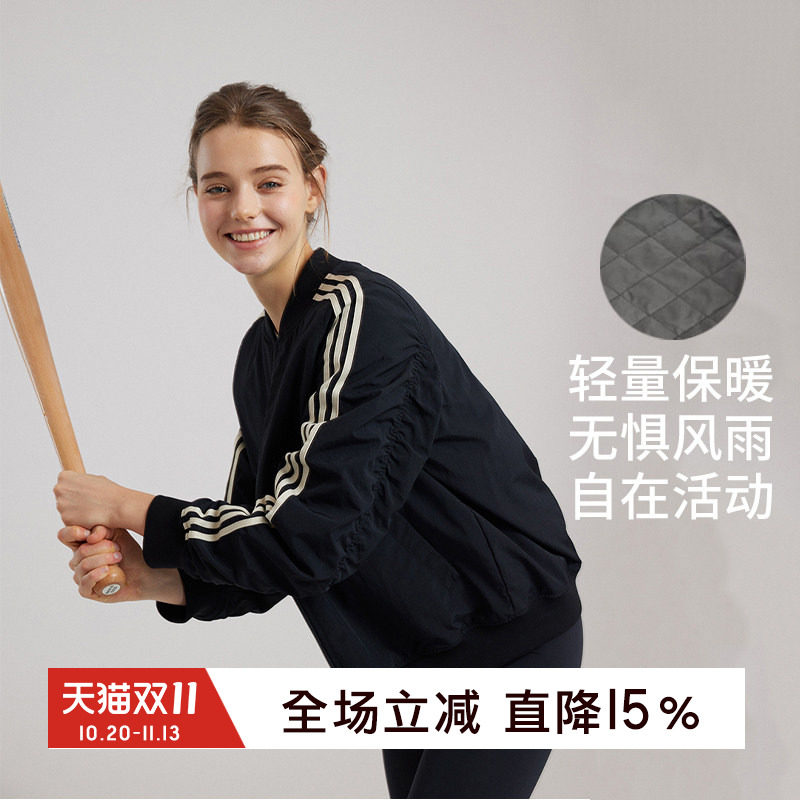 gymna复古运动外套学院风保暖棉衣宽松休闲夹棉防水棒球服夹克女