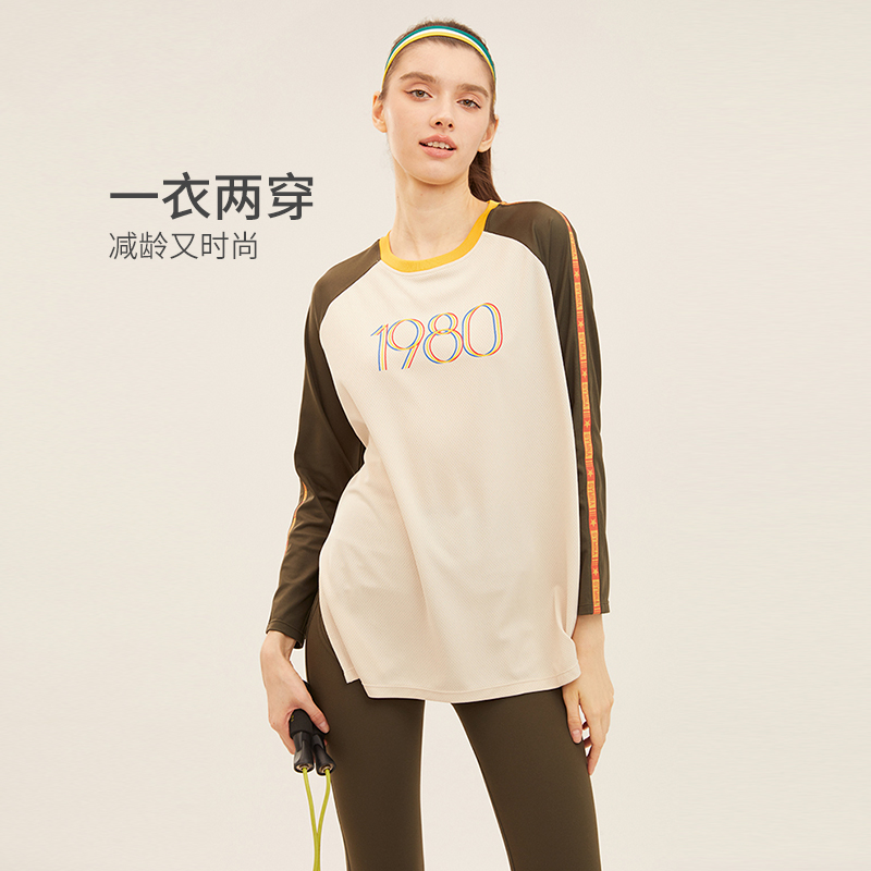 gymna长袖女子复古速干T恤