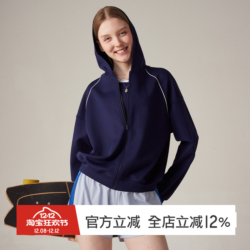 gymna休闲百搭复古速干宽松连帽