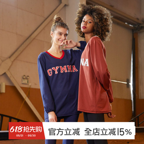gymna裸感速干长袖罩衫运动上衣