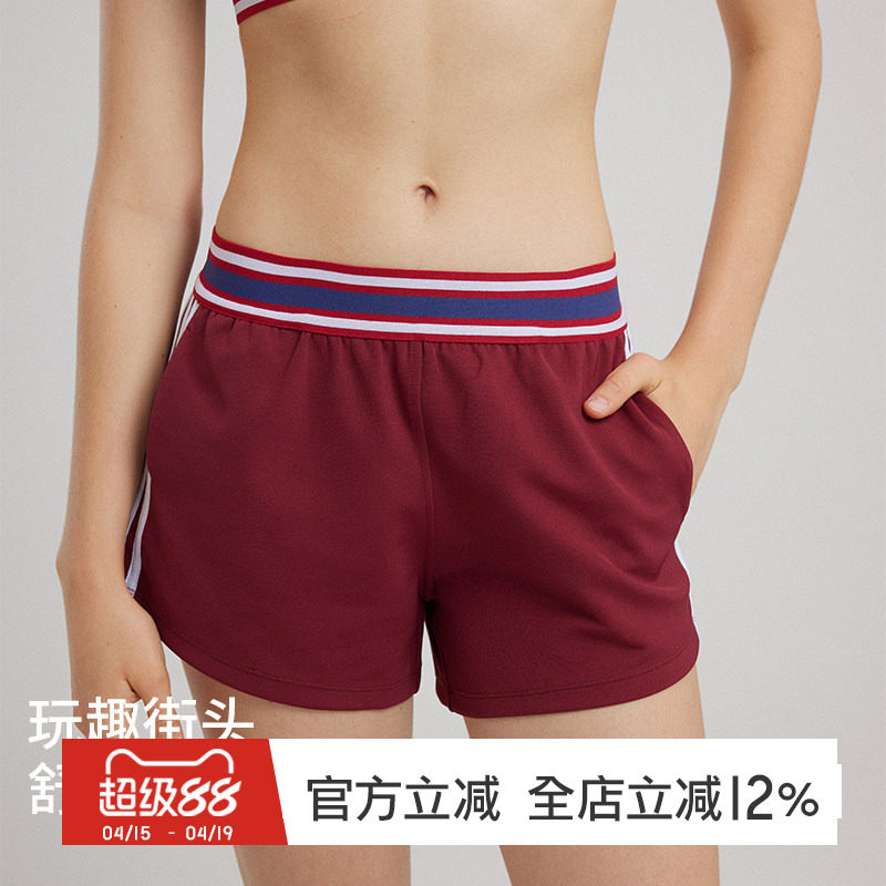 gymna复古运动短裤速干透气休闲高腰裤子美式宽松跑步训练裤新款