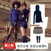 短裤 gymna春秋新款 弹力长袖 两件套三件套健身修身 瑜伽女 运动套装