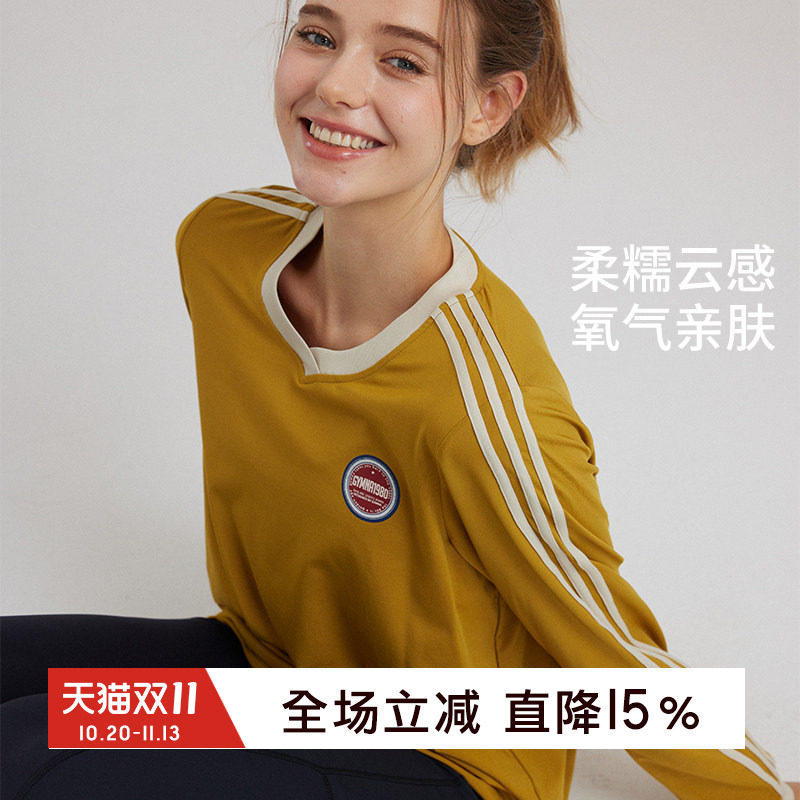 gymna美式复古运动T恤宽松圆领复古速干T恤学院风健身训练服球衣