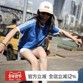 gymna复古运动T恤美式 宽松学院风休闲上衣速干薄款 凉感健身衣女夏