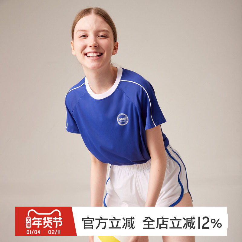 gymna复古运动T恤女宽松休闲短袖上衣跑步健身瑜伽服速干透气T恤,运动服/休闲服装,运动T恤,淘宝优惠券,粉丝福利购,淘宝优惠卷