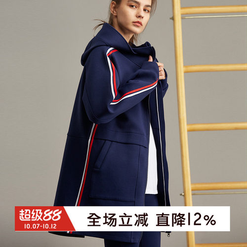 gymna复古连帽跑步健身运动外套