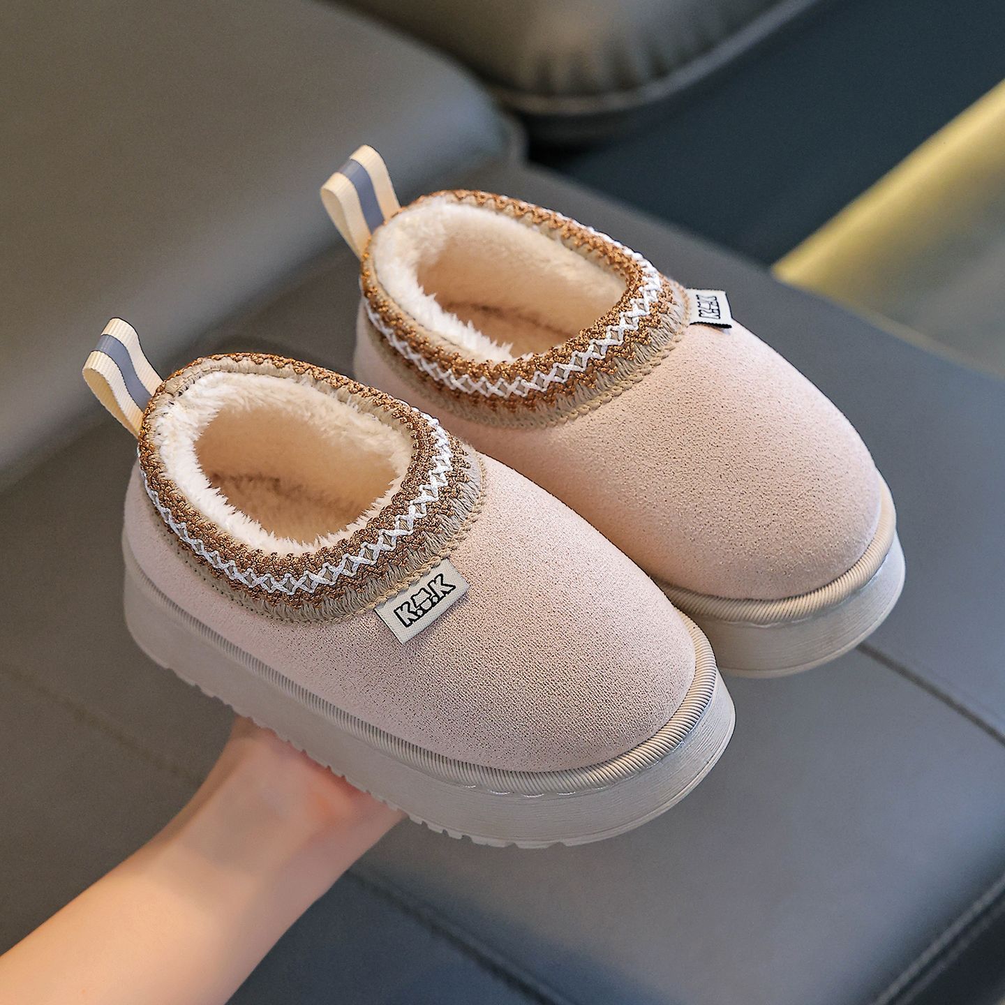 冬季棉鞋男女学生加厚加绒软底居家鞋毛毛室内防滑保暖儿童棉拖鞋