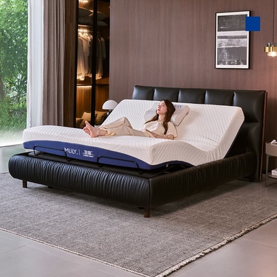 梦百合智能床真皮双人大床电动床意式极简按摩床功能床软包床C818