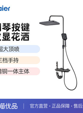 海尔家用花洒套装智能数显温感氛围灯四功能钢琴按键VH-SL6422