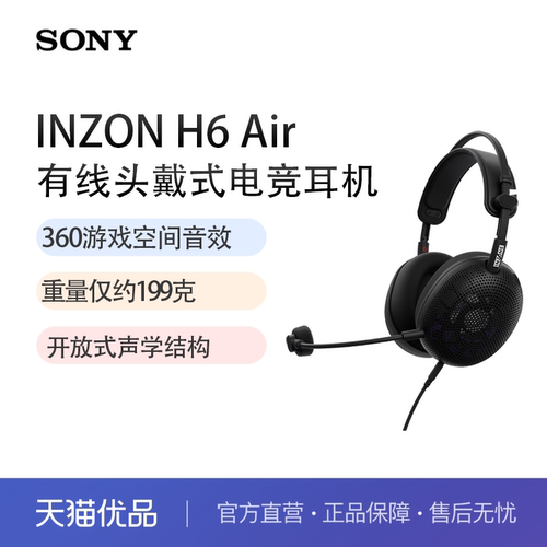 索尼（SONY）INZONE 英纵 H6 Air有线头戴开放式游戏耳机MDR-G600