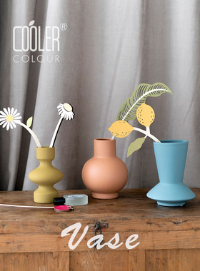 CoolerColour花器艺术干花陶瓷白花瓶家居摆件客厅插花北欧ins风