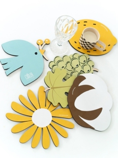 CoolerColour原创创意木头餐桌隔热垫防烫锅垫餐垫装饰杯垫圆摆件