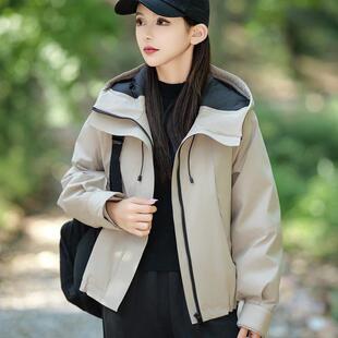 羽绒服女士2025冬季短款轻薄高级感工装90白鸭绒派克连帽冲锋外套