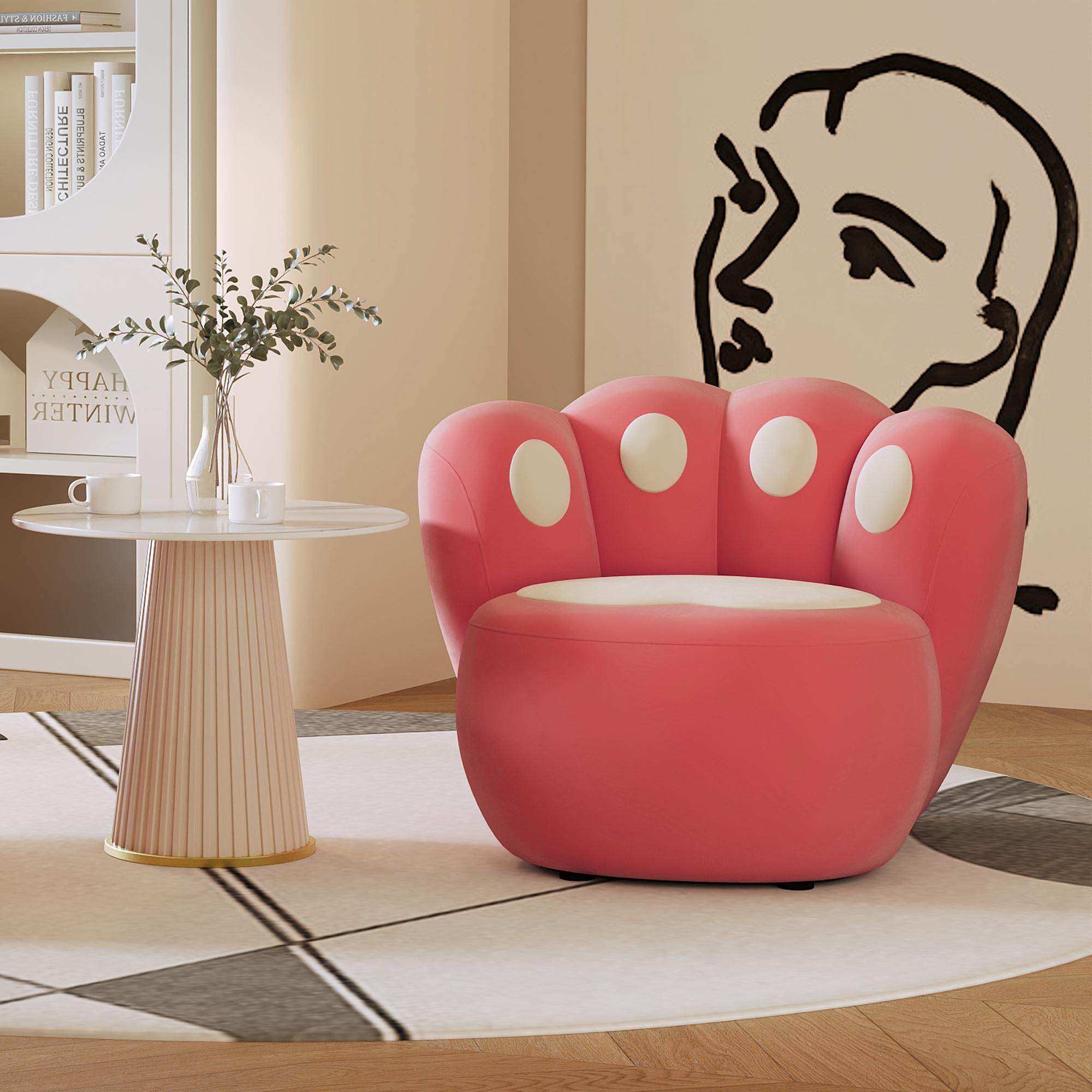 网红猫爪单人沙发椅客厅可爱女生卧室小沙发懒人阳台休闲桌椅组合