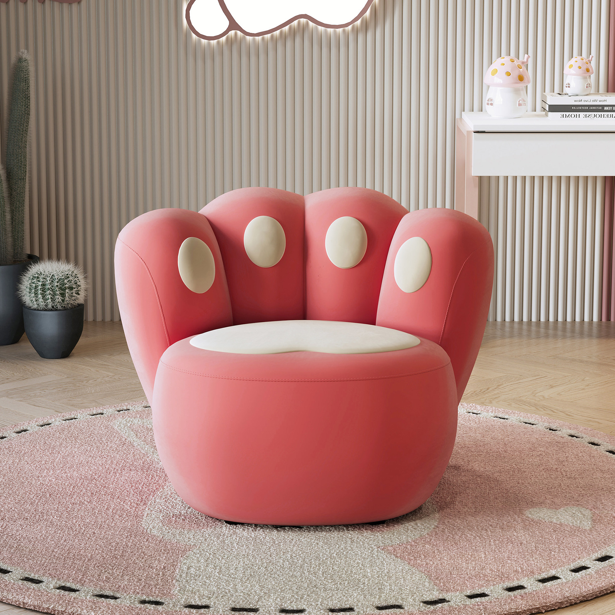 新款猫爪休闲单椅可爱创意女生卧室单人沙发椅客厅阳台懒人小沙发