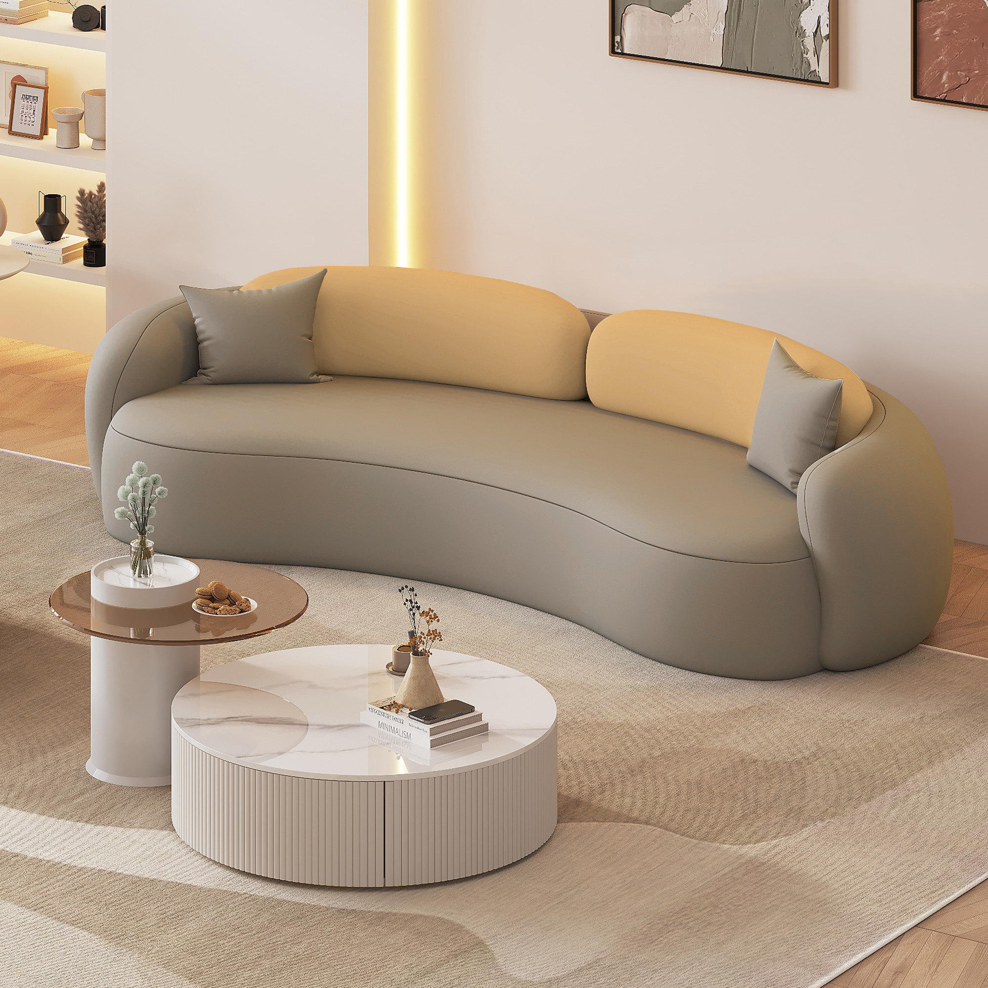 2024新款沙发客厅现代简约小户型出租房双人三人位休息区接待公寓