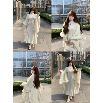 dese嘚瑟软糖新中式立领刺绣连衣裙高级感气质首要显瘦长袖鱼尾裙