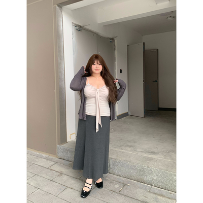 dese嘚瑟软糖高腰半身裙长裙早秋新款气质休闲百搭日常出街裙子