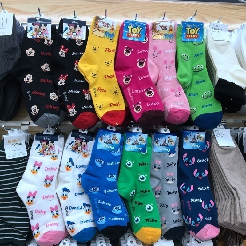 韩国进口女袜棉袜中筒卡通