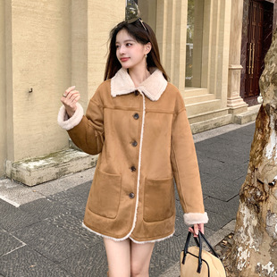 2025冬季新款双面穿绒面皮毛一体100羊羔毛皮草外套女羊剪绒大衣