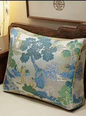 窗帘面料中式庭院图案101258布料刺绣