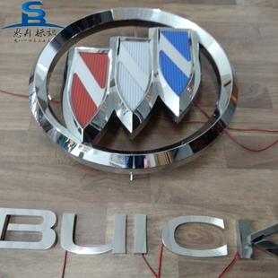 别克不锈钢三维车标制作门头悬挂金属标志背发光广告字立体浮雕徽