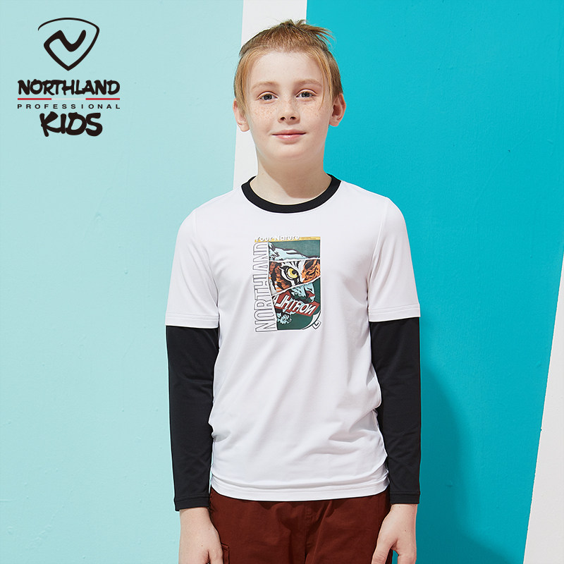 【商场同款】诺诗兰童装单导长袖儿童T恤吸湿速干透气男大童内搭,童装/婴儿装/亲子装,T恤,淘宝优惠券,粉丝福利购,淘宝优惠卷