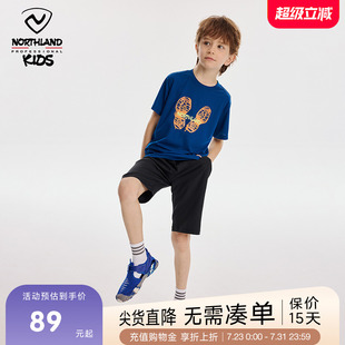 新款 男童2025夏季 中大童休闲运动服两件套 套装 诺诗兰儿童速干短袖