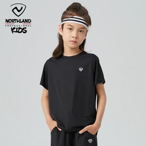 诺诗兰儿童短袖T恤夏季男童跑步速干衣新款中大童透气运动服上衣