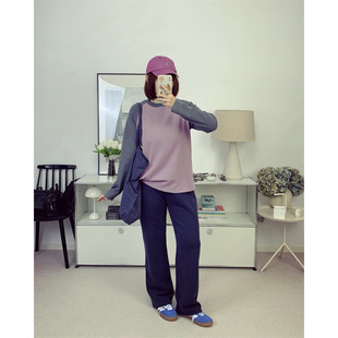 0系列插肩袖德绒圆领宽松磨毛款加厚长袖T恤25秋冬新款【鸬鹚】