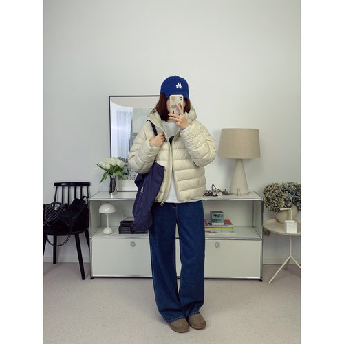 三星安心绒龟背感超蓬松防风雪排骨泡芙连帽羽绒服25秋冬新款鸬鹚