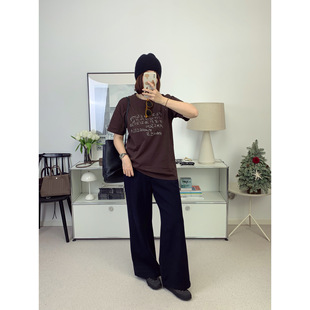 马j拉手写数字涂鸦宽松圆领短袖T恤男女款26早春新款【鸬鹚】