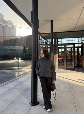 BC复古感羊毛面料立领面包白鸭绒羽绒服外套 25秋冬新款【鸬鹚】