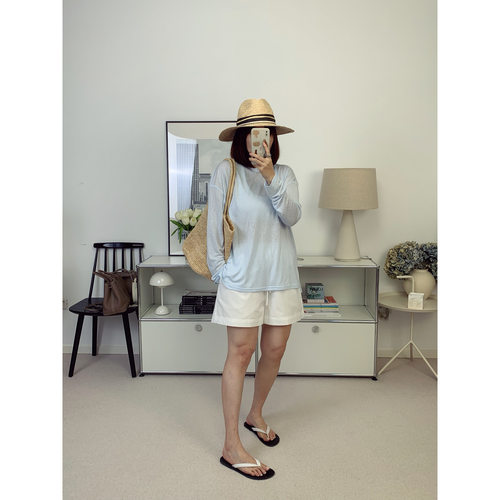 简约白短裤！双层松紧腰挺括抗皱微A宽松休闲短裤26夏新款鸬鹚