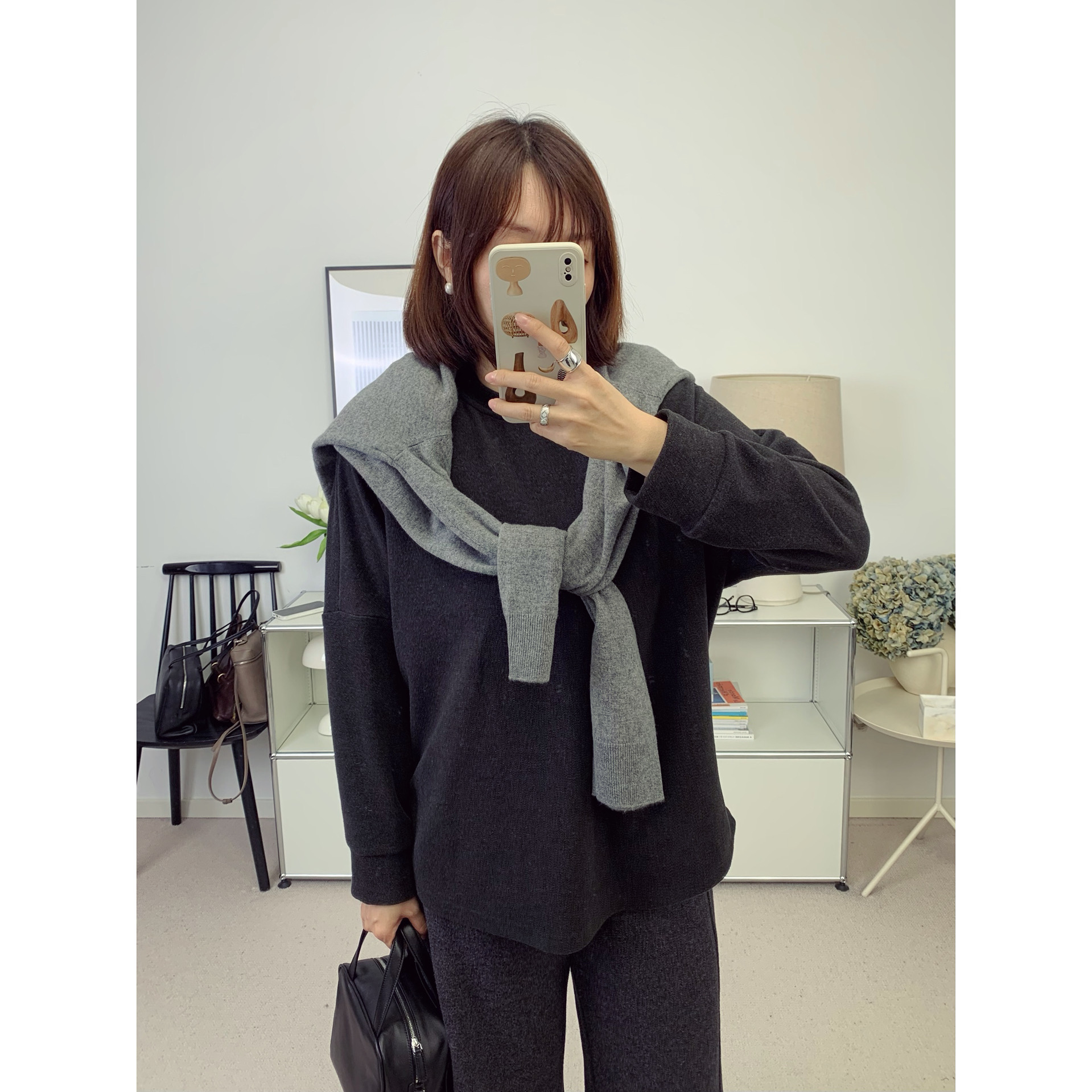 糯米打底！慵懒高级感德绒羊毛混纺宽松长袖厚实打底衫25秋冬新款