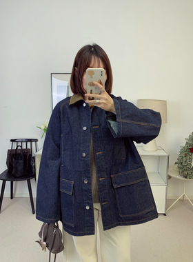 北欧tot风格灯芯绒领原色牛仔夹克风衣外套 26春夏新款【鸬鹚】