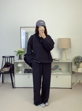 AMV复古水洗超柔软毛圈棉薄款连帽卫衣卫裤套装 26春夏新款鸬鹚