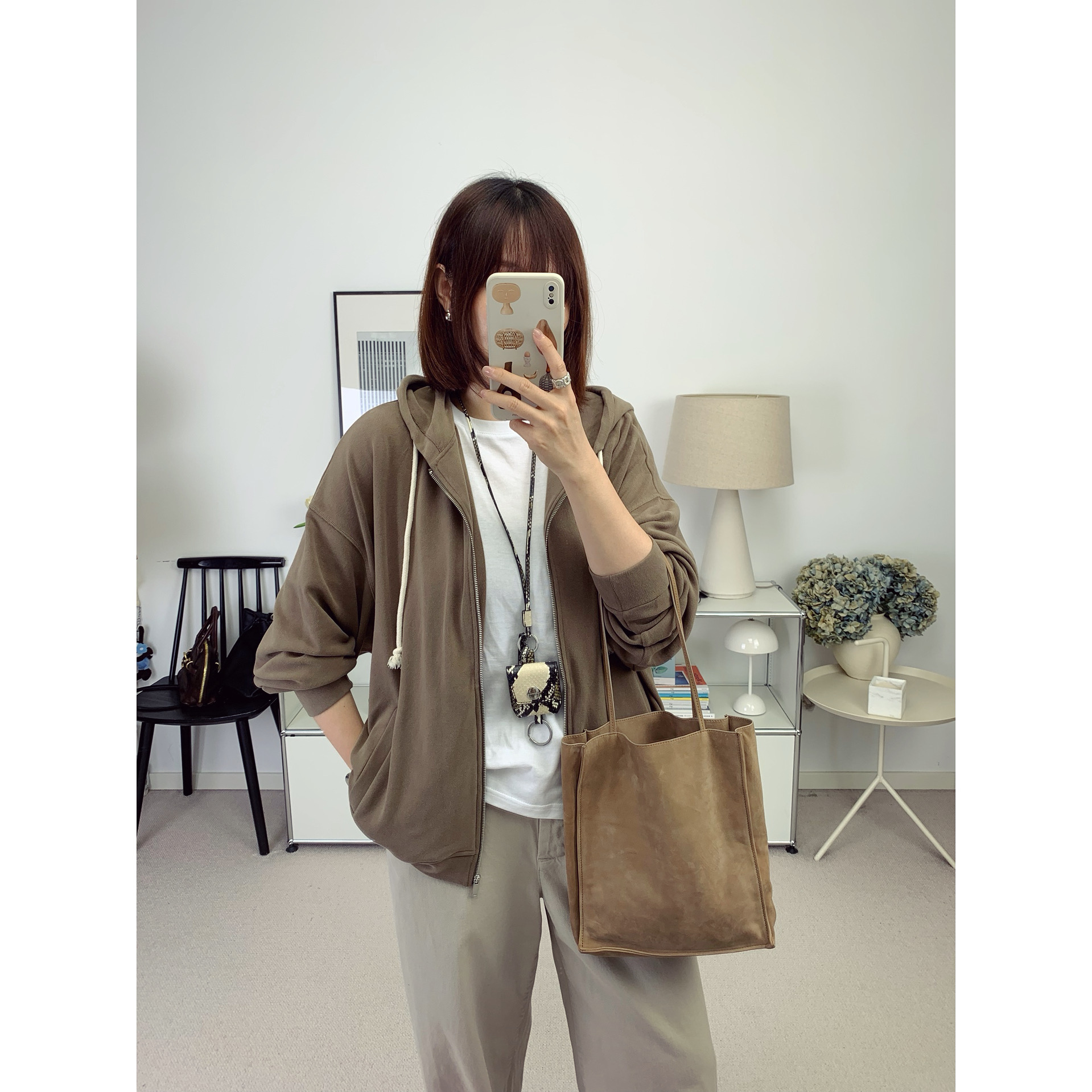 云朵肤感！磨毛绒棉质感连帽落肩开衫卫衣 帽衫25秋冬新款鸬鹚