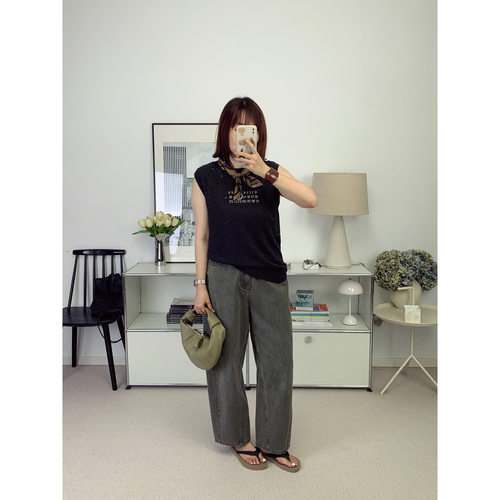 自线鸬鹚私服水洗绿做旧感茧型宽松休闲牛仔裤25秋冬新款【鸬鹚】