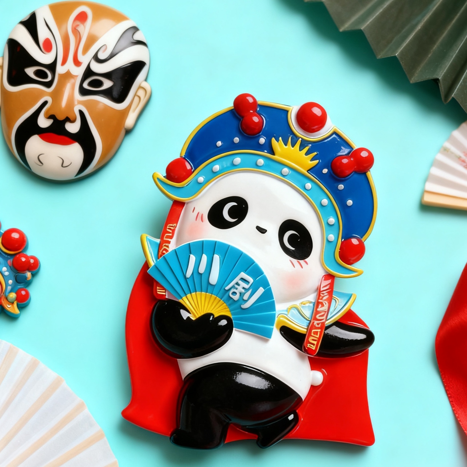 乐活熊猫成都非遗冰箱贴旅游纪念