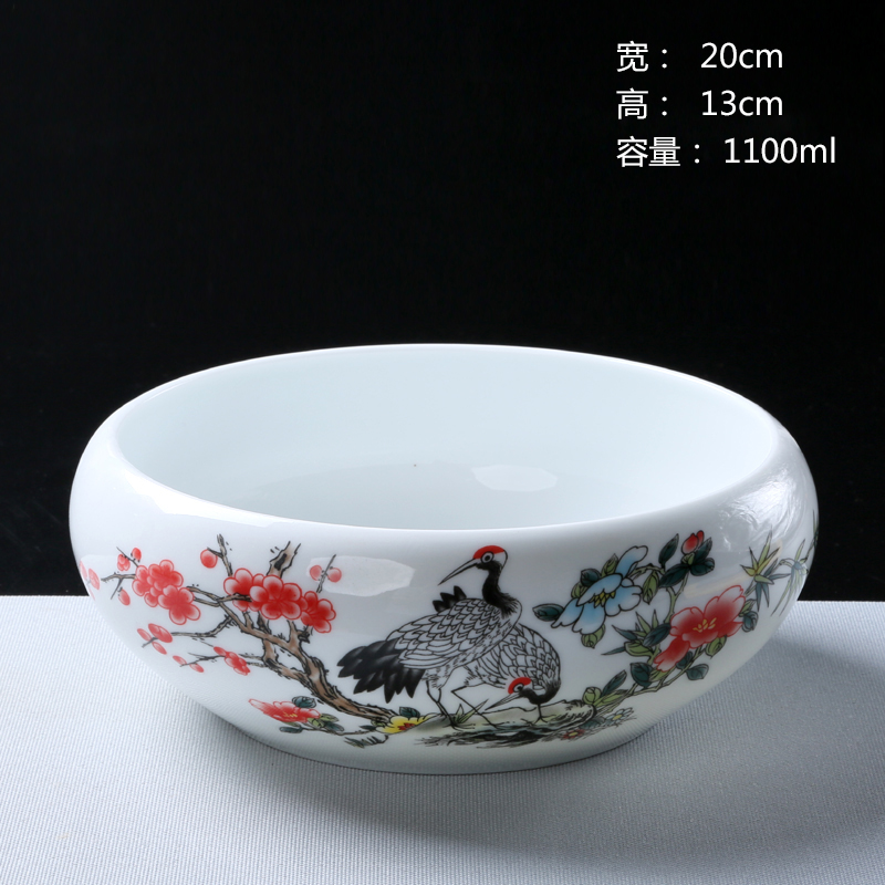 水养水培无孔陶瓷花盆大号纯白碗莲绿萝铜钱草富贵竹花盆多肉拼盘