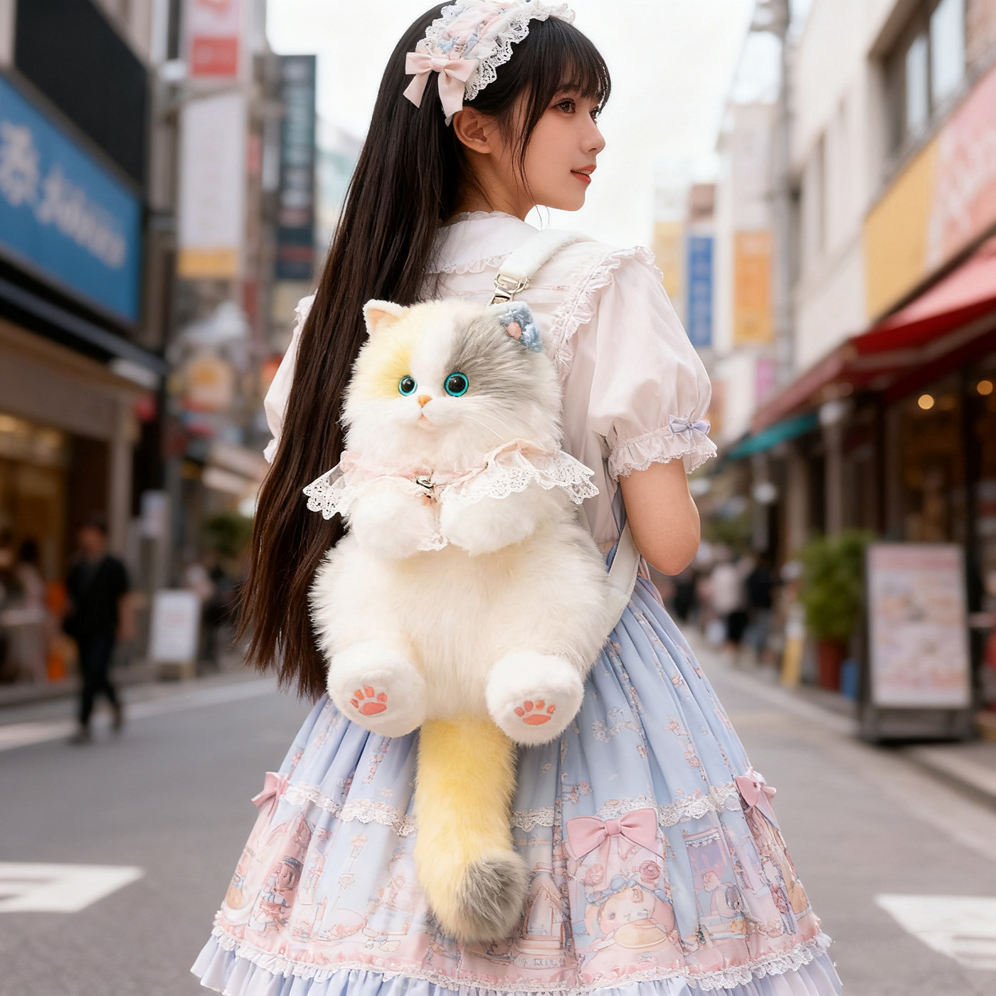 毛绒可爱包包仿真布偶猫咪狗狗双肩背包女孩子生日儿童节创意礼物