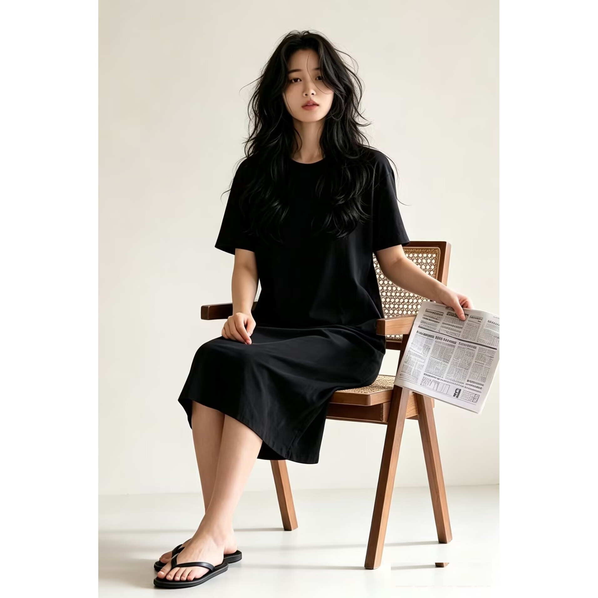 莫代尔棉针织连衣裙子A裙居家服