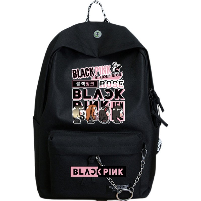 BLACKPINK PINK PERIPHERALSLISA KIM JISOO SUPPORTS THE SAME STUDENT SCHOOL BAG BACKPACK BACKPACK WOMENS KOREAN VERSION