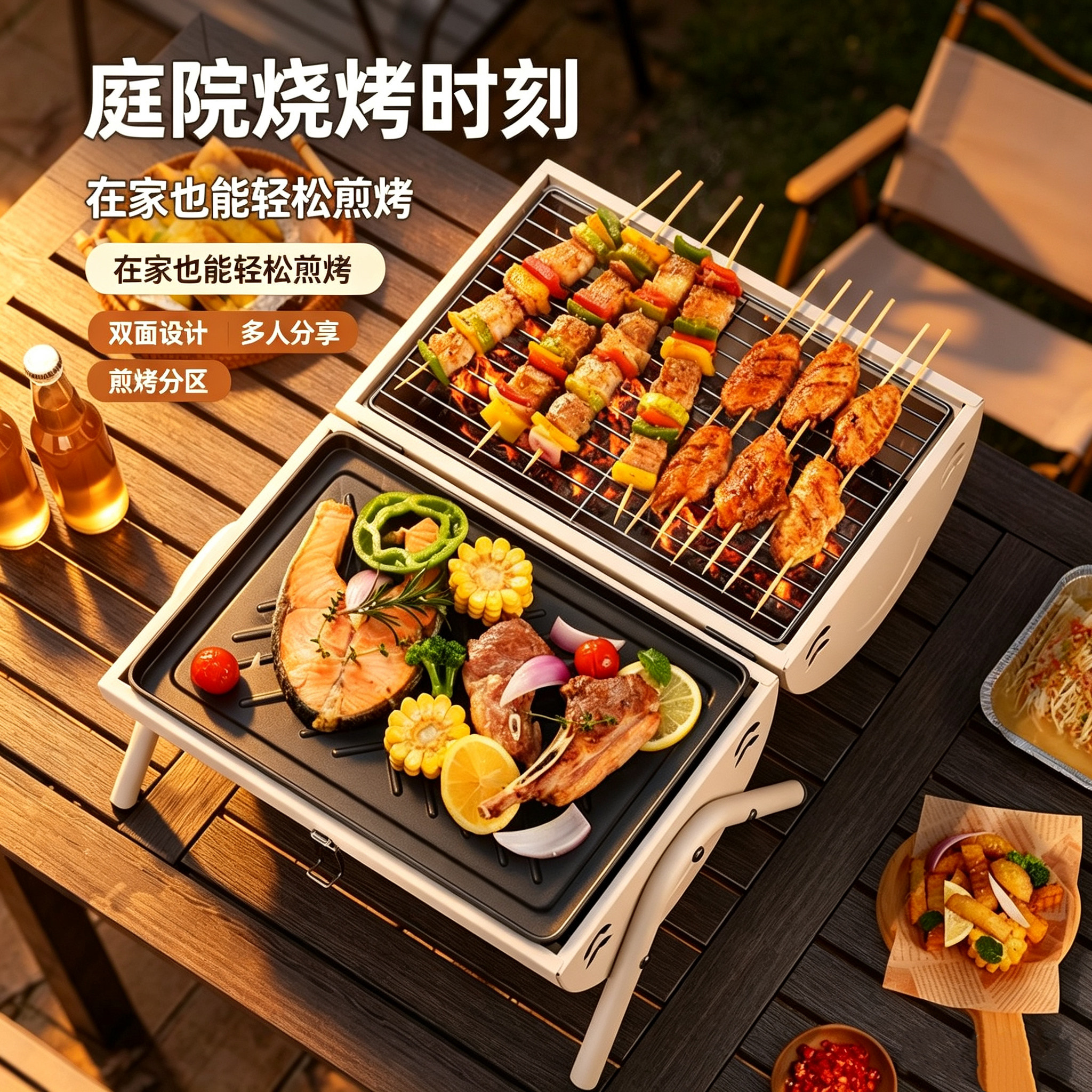 户外露营无烟木炭烧烤炉