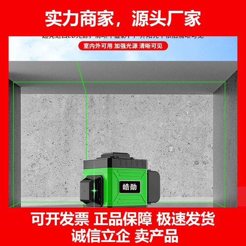 超强光红外线水平仪12线高精度激光绿光超细线平水仪调平室外
